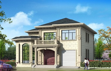 造價(jià)40萬(wàn)左右占地200平方米二層自建房屋設(shè)計(jì)圖，帶有室內(nèi)車庫(kù)