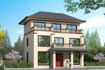新中式三層自建別墅設(shè)計(jì)圖，占地116平方米，小戶型精品自建房屋