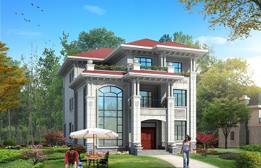 歐式三層自建別墅施工圖，軒鼎原創(chuàng)2019新款，現(xiàn)代感十足