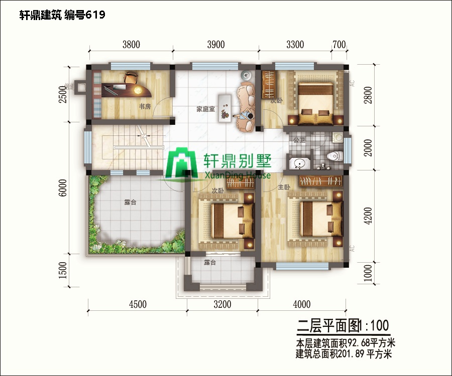 新中式二層自建別墅設(shè)計(jì)圖平面，含全套完善施工圖紙2.jpg