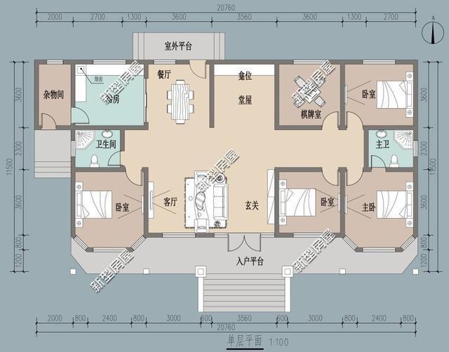 今天新型房屋為大家展示幾套帶堂屋的房屋設(shè)計(jì)圖紙，不同的人有不同的審美，不知道你會(huì)喜歡哪一套呢？