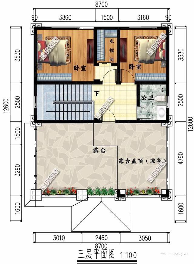 兩棟別墅面寬尺寸都不大，造價(jià)不高，但外形都很好，有時候宅基地小也并不是一個劣勢