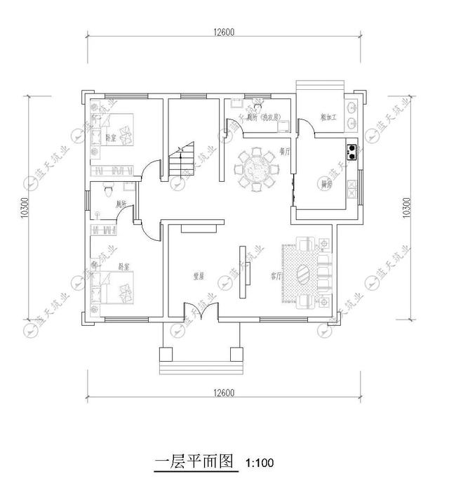 室內(nèi)布局合理實(shí)用，空間利用率高，一進(jìn)門(mén)正對(duì)神位，符合農(nóng)村生活需求,一座美好的別墅！
