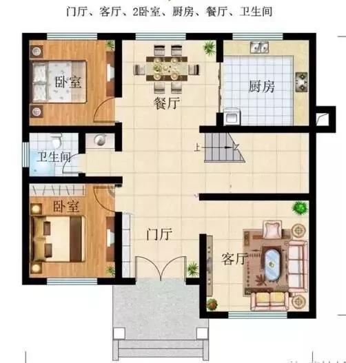 這款別墅根據(jù)農(nóng)村居住習(xí)慣設(shè)有堂屋神位，將品質(zhì)生活與傳統(tǒng)習(xí)俗相結(jié)合，適合廣大地區(qū)建造。