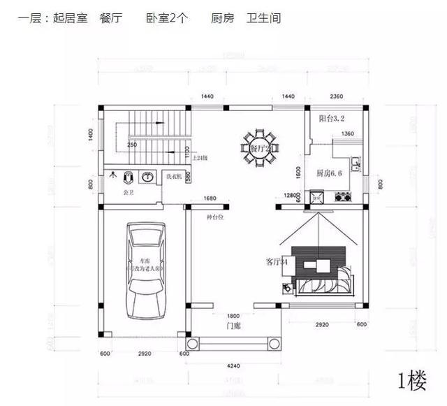 這款別墅根據(jù)農(nóng)村居住習(xí)慣設(shè)有堂屋神位，將品質(zhì)生活與傳統(tǒng)習(xí)俗相結(jié)合，適合廣大地區(qū)建造。