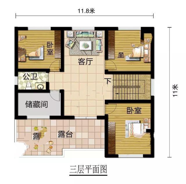 全屋加起來(lái)共有八間臥室，最適合農(nóng)村在家常住家庭，即使家中親友姐妹眾多，也有足夠的休息空間。