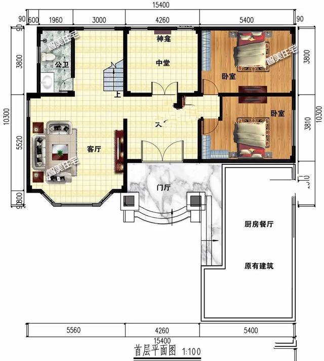 果在老家建一棟三層或者三層以上的別墅，很多人也會考慮做平屋面，尤其是下面這兩款戶型中屋面的做法廣受歡迎，造價經(jīng)濟(jì)施工易。