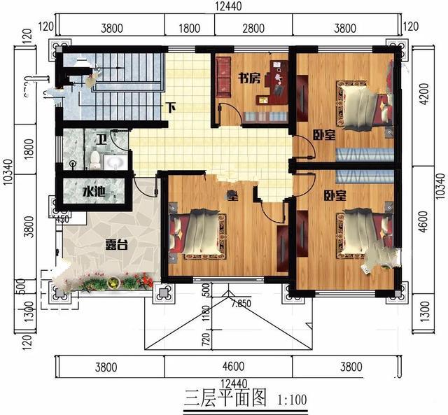 兩棟別墅面寬尺寸都在16-17米之間，簡歐式風(fēng)格外觀造型，施工難度低，建成效果與原圖一樣，甚至?xí)鷦?dòng)!