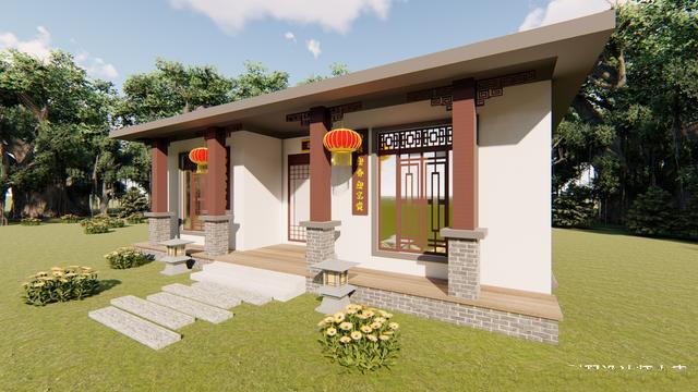 退休了，想回家養(yǎng)老，老兩口住，喜歡中式戶(hù)型，那我們就來(lái)看看這個(gè)，住在小花園里，專(zhuān)為老年人設(shè)計(jì)。
