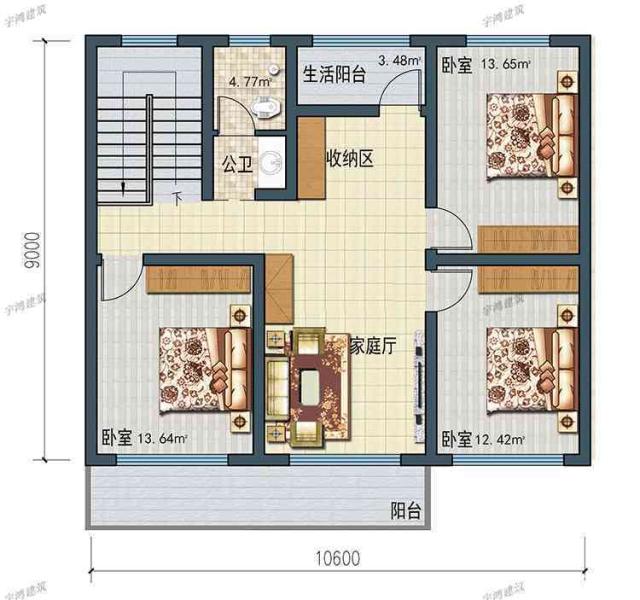 今天就推薦這套非常大氣實(shí)用的二層農(nóng)村別墅戶型，建造它，不僅有面子，還能讓你更加輝煌騰達(dá)。