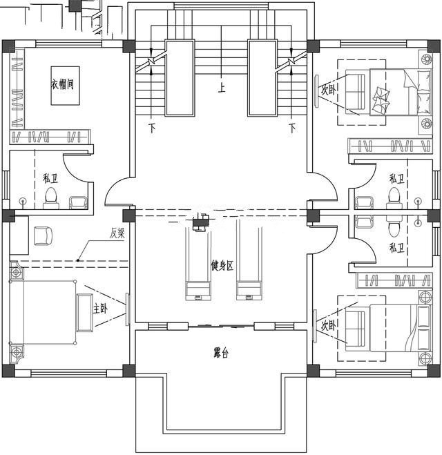 建筑為新中式風(fēng)格，整體色調(diào)以簡潔的高級灰為主，與周邊環(huán)境相呼應(yīng),新中式別墅外觀更加寬敞，美麗的風(fēng)景盡收眼底！