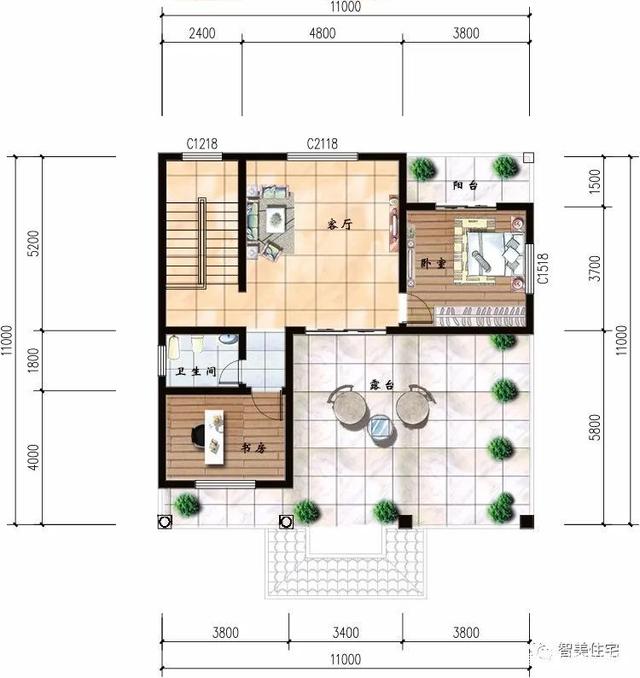 兩棟建筑尺寸相同的別墅，1111米，從各個(gè)角度看都是簡歐洲風(fēng)格。有時(shí)候宅基地很大，但我不想建太大的別墅。主要原因是房子越大，成本越高!