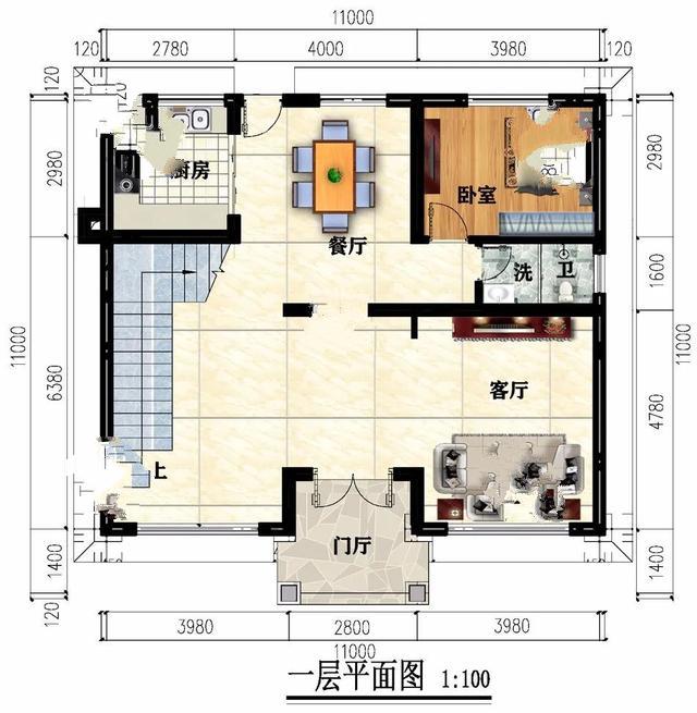 兩棟建筑尺寸相同的別墅，1111米，從各個(gè)角度看都是簡歐洲風(fēng)格。有時(shí)候宅基地很大，但我不想建太大的別墅。主要原因是房子越大，成本越高!