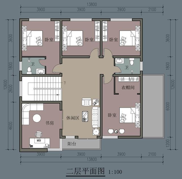 農(nóng)村自建別墅，五房一廳兩層，13.8米寬，雙車庫，醒來時(shí)會(huì)在夢中開懷大笑。