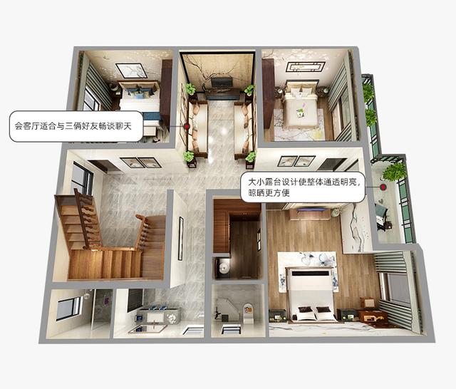 平頂新中式住在，農(nóng)村最靚的二層別墅！