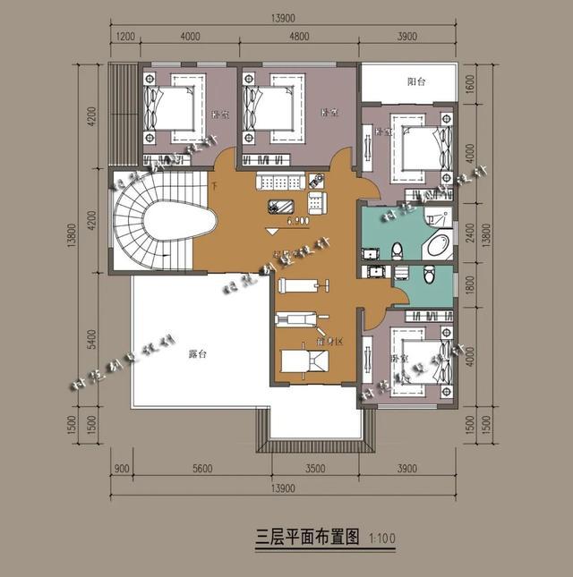 設(shè)計的主體是經(jīng)典的歐式外觀。大理石外墻與藍色坡屋頂相匹配，給人一種體面的感覺。增加幾層分散的陽臺和露臺，產(chǎn)生鋸齒狀的美感。
