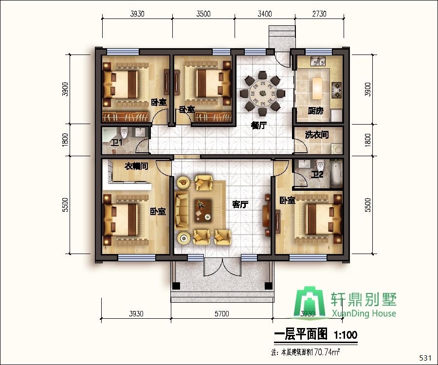鄉(xiāng)下平頂屋的別墅設(shè)計圖