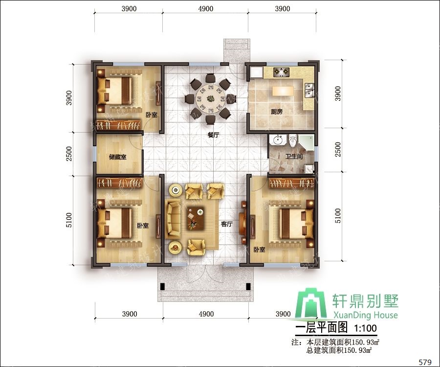 鄉(xiāng)下平坦屋頂?shù)姆孔觿e墅設(shè)計(jì)圖