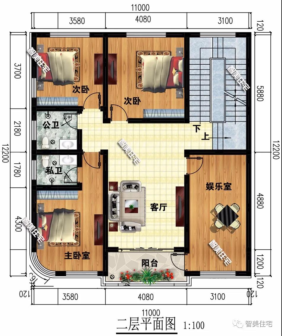 平屋頂設(shè)計的農(nóng)村別墅