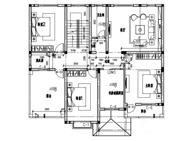 二層帶車庫的自建房屋設(shè)計圖