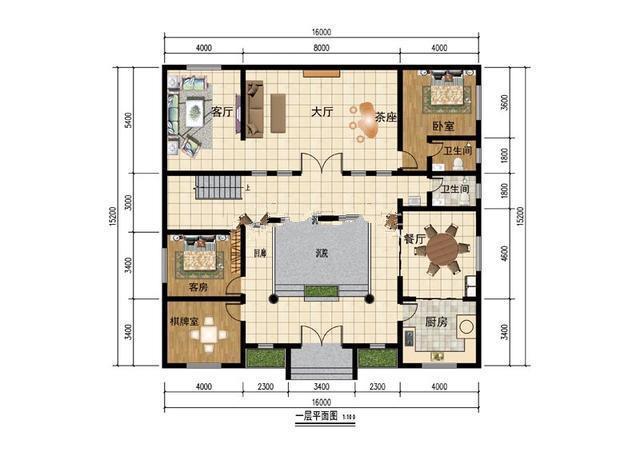 兩層的鄉(xiāng)村別墅設計圖
