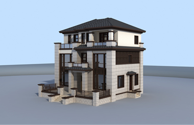 12.85*15.25三層新中式自建房設計圖，沉穩(wěn)大氣