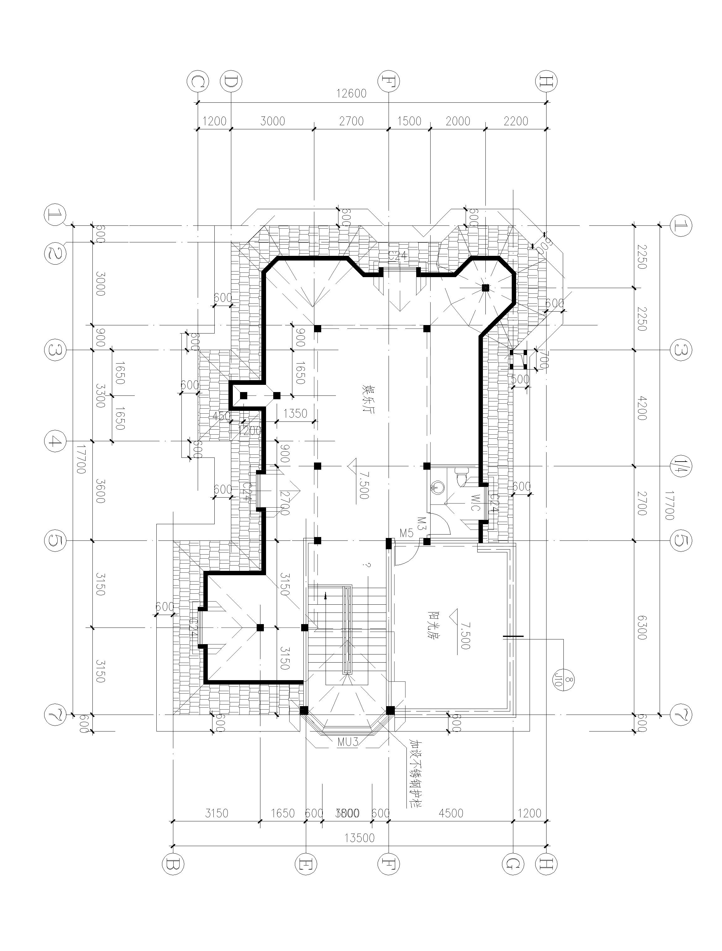 兩層半歐式別墅設(shè)計方案，適合多孩家庭，總建筑面積555㎡