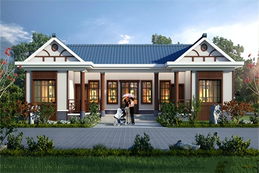 造價僅15萬的農(nóng)村自建一層別墅，新中式風(fēng)格農(nóng)村自建一層房屋