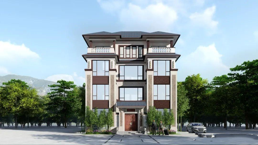 四層農(nóng)村別墅效果圖，最新農(nóng)村建房別墅效果圖紙