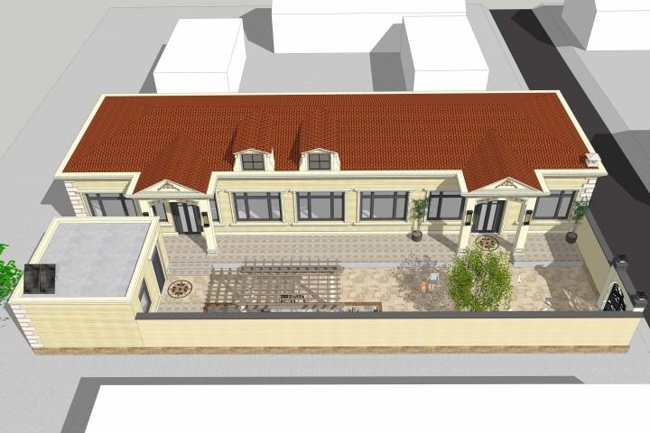 歐式農村自建一層住宅別墅，26*14.8m新農村自建一層案例別墅圖